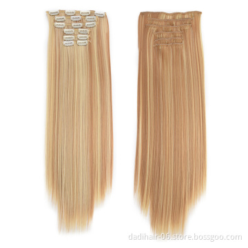 Factory Wholesale Price with clip synthetic hair Straight hair color available